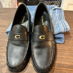 Coach Black Leather Women's Loafers